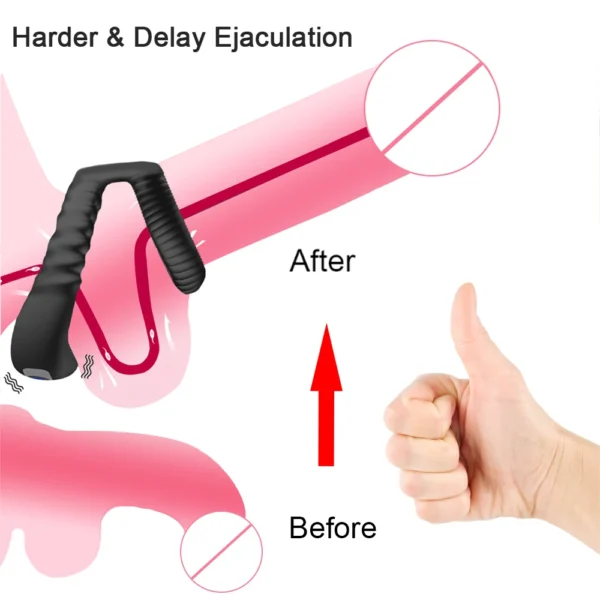 Vibrator Cock Ring Penis Delay Ejaculation Cockring on for Man Sex Toys for Men Couple Rings Penisring Toys for Adults 18 - Image 2