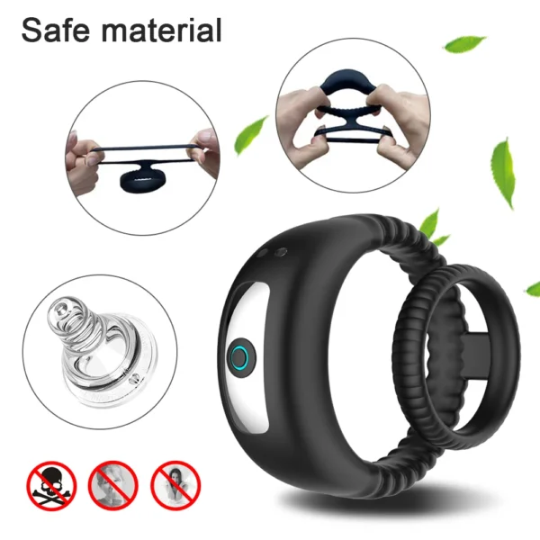 Vibrator Cock Ring Penis Delay Ejaculation Cockring on for Man Sex Toys for Men Couple Rings Penisring Toys for Adults 18 - Image 4