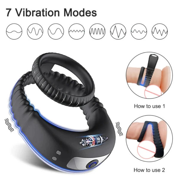 Vibrator Cock Ring Penis Delay Ejaculation Cockring on for Man Sex Toys for Men Couple Rings Penisring Toys for Adults 18 - Image 3