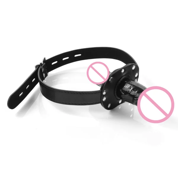 Locking Belt Dildo Mouth Gag BDSM Gag Blow Job Training Bondage Harness Sex Adult Supplies Products Fetish Toys For Couples - Image 3