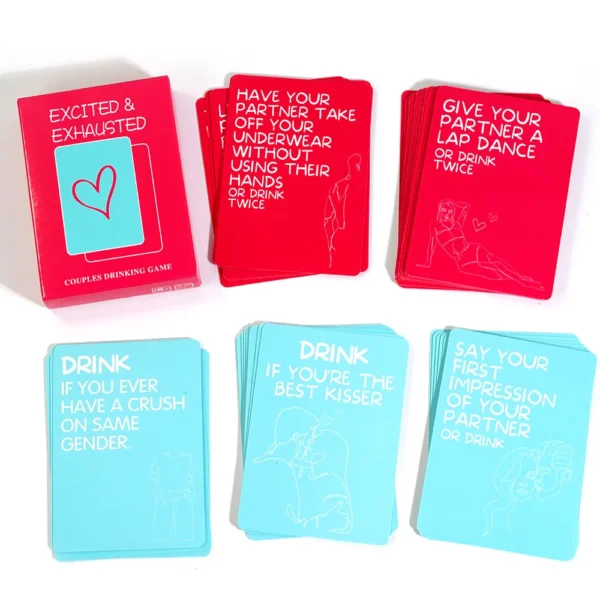 Excited And Exhausted Adult Card Playing Game 50x Playing Cards Drinking Card Game Designed For Couples As It Helps To Strengthe - Image 2