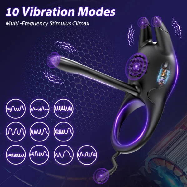 Vibrating Penis Ring for Men Delay Ejaculation Cock Ring Male Penis Massager Clitoral G Spot Stimulation Sex Toys for Couples - Image 2