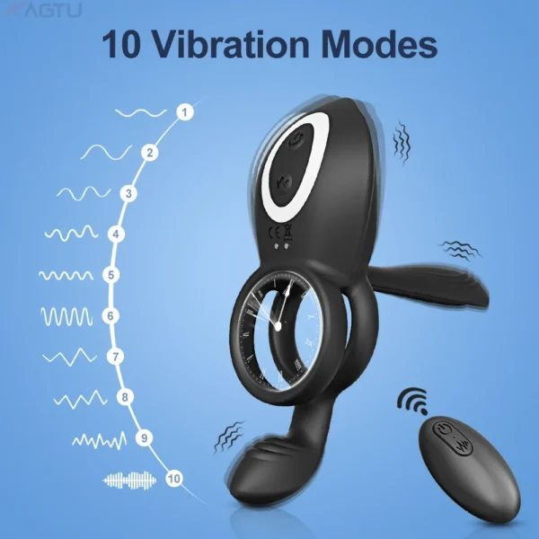 Cock Ring Vibrating for Men Ejaculation Delay Male Erectile Penis Ring G-Spot Clitoris Anal Stimulator Adult Sex Toy for Couples - Image 2