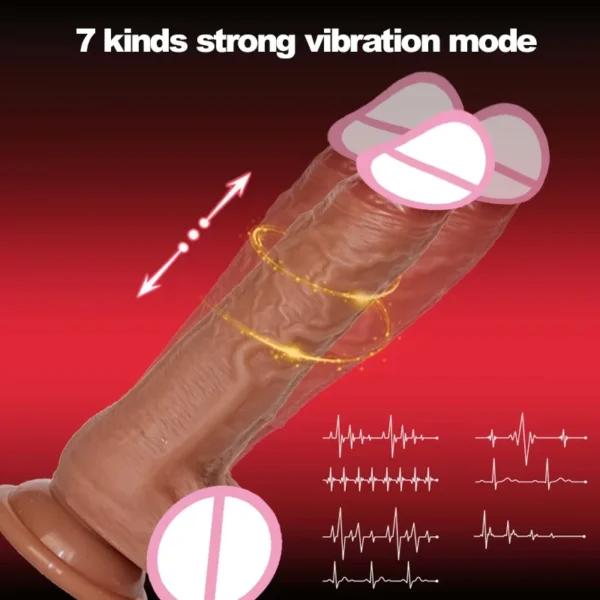Realistic Dildo Telescopic Vibrator Penis Vaginal Masturbation Female Male Anal Plug Sexy Adult Rotating Heating Dildos Sex Toys - Image 3