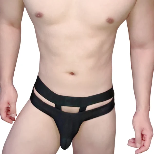 CLEVER-MENMODE Men Penis Cockstrap Underwear Sexy Bulge Pouch Briefs Cockring Lingerie Mesh Sheer Panties Jockstrap O-Ring - Image 5