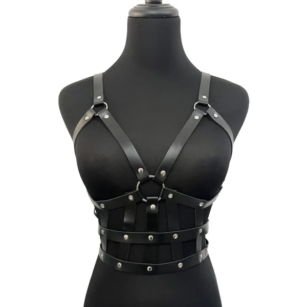 Sexy Chest Harness Leather Lingerie Erotic Body Harness Women Mature Suspenders Garter Belt Bdsm Harness Fetish Underwear Bondag - Image 2