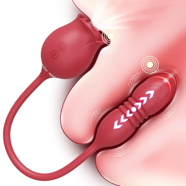 Rose Sucking Sex Toys Dildo Vibrator for Women 3in1 Thrusting G Spot Anal Vibrators Stimulator Female Vibrating Egg Adult Toys - Image 3
