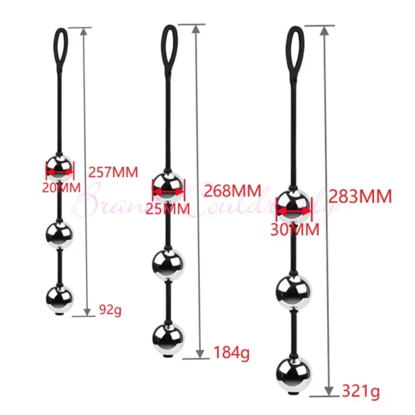 3 Size Metal Anal Beads Butt Plug Silicone Rope Ben Wa Geisha Balls Weighted Vaginal Kegel Exerciser Erotic Sex Toys for Woman - Image 6