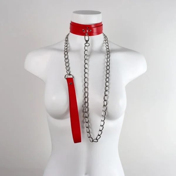 Slave Cosplay Juguetes Erotic of Bdsm Sexy Leash Ring Bondage Collar Toys with Steel Chain for Lover Role Play Posture Spreader - Image 4