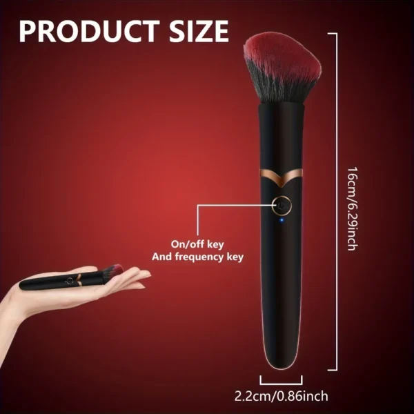 Vibrating Makeup Brush Massager Strong Shock Female Orgasm Clitoral Stimulator 10 Speed AV Wand Vibrator Adult Sex Toy for Women - Image 6