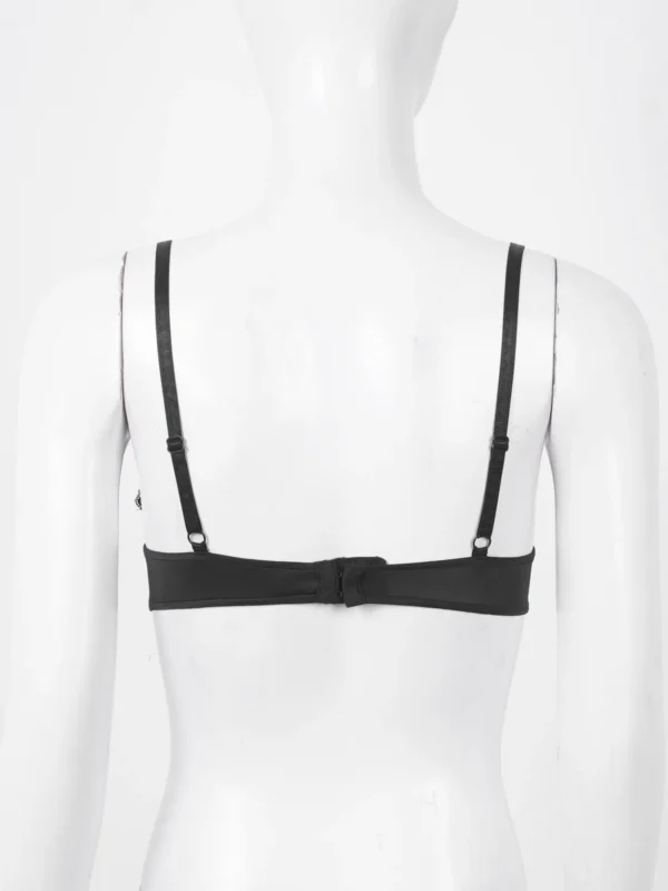 Womens Cutout Padded Underwired Porno Open Breast Brassiere Lingerie Hollowed Out Unlined Bra with Exposed Navel Top Underwear - Image 4
