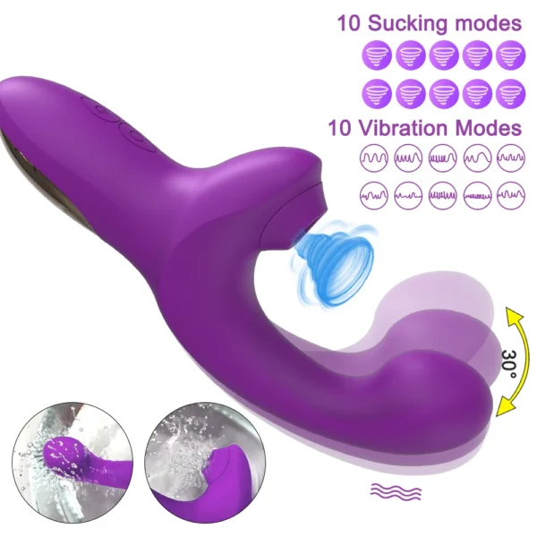 20 Speeds Powerful Dildo Vibrator for Women Clit Sucker Vacuum Clitoris Stimulator Adults Goods Finger Wiggling Adults Sex Toy - Image 3