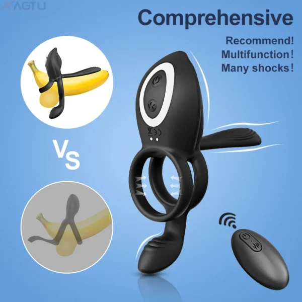 Cock Ring Vibrating for Men Ejaculation Delay Male Erectile Penis Ring G-Spot Clitoris Anal Stimulator Adult Sex Toy for Couples - Image 4
