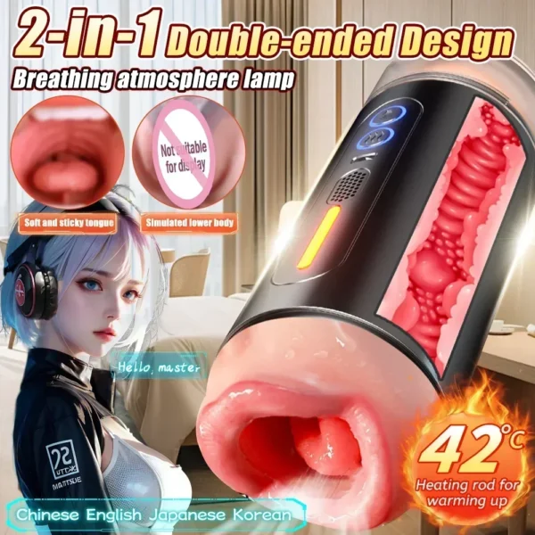 Male Masturbator Toys Automatic Masturbation Cup For Men Deep Throat Realistic Oral Vagina Suction Blowjob Vibrating Sex Machine - Image 2