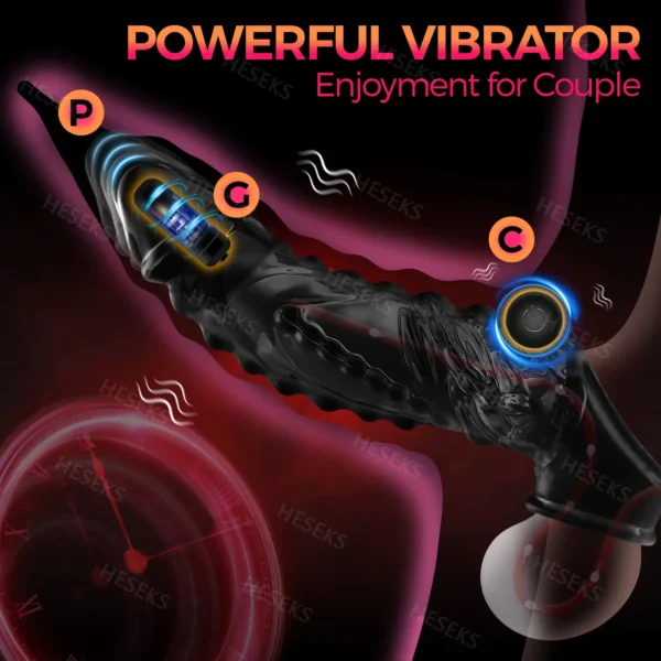 HESEKS Vibrator Ring Clear Cock Ring Extender Reusable Penis Sleeve Ultra-Soft Enlarger for Couples Vibrating Dildo Sex Toys Men - Image 3