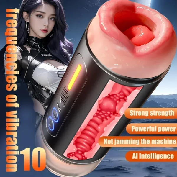 Male Masturbator Toys Automatic Masturbation Cup For Men Deep Throat Realistic Oral Vagina Suction Blowjob Vibrating Sex Machine - Image 3