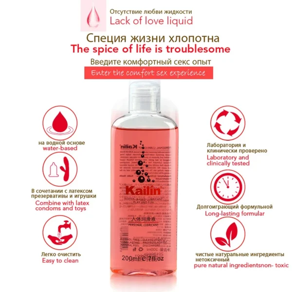 200ml Fruit Flavor Sex toy for women men Sex Lubricant Water-based Blueberry Strawberry Peach Sex Oil Vaginal Anal Gel Adults 18 - Image 4