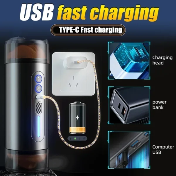 Male Masturbator Toys Automatic Masturbation Cup For Men Deep Throat Realistic Oral Vagina Suction Blowjob Vibrating Sex Machine - Image 6