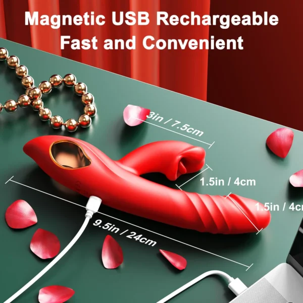 4 In 1 Tongue Licking Dildo Vibrators G Spot Thrusting Clitoral Stimulator Vagina Massager Mastrubation Adult Sex Toys for Women - Image 6