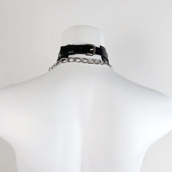 Slave Cosplay Juguetes Erotic of Bdsm Sexy Leash Ring Bondage Collar Toys with Steel Chain for Lover Role Play Posture Spreader - Image 3