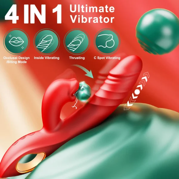 4 In 1 Tongue Licking Dildo Vibrators G Spot Thrusting Clitoral Stimulator Vagina Massager Mastrubation Adult Sex Toys for Women - Image 2