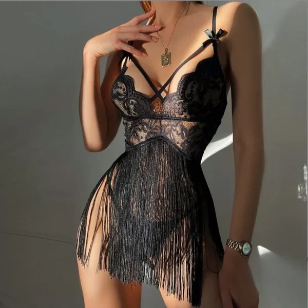 Sexy Erotic Lingerie Kit Women Temptation Lace Tassel Sensual Porn Underwear for Sex Hot Bodydolls Exotic Apparel Sex Sleepwear - Image 2