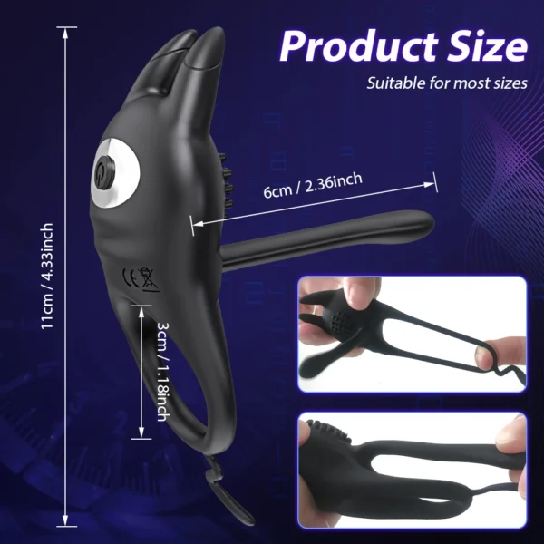 Vibrating Penis Ring for Men Delay Ejaculation Cock Ring Male Penis Massager Clitoral G Spot Stimulation Sex Toys for Couples - Image 4
