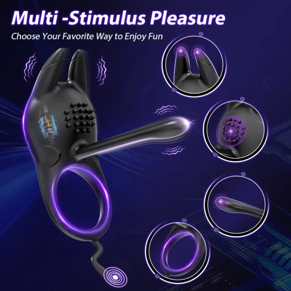 Vibrating Penis Ring for Men Delay Ejaculation Cock Ring Male Penis Massager Clitoral G Spot Stimulation Sex Toys for Couples - Image 3