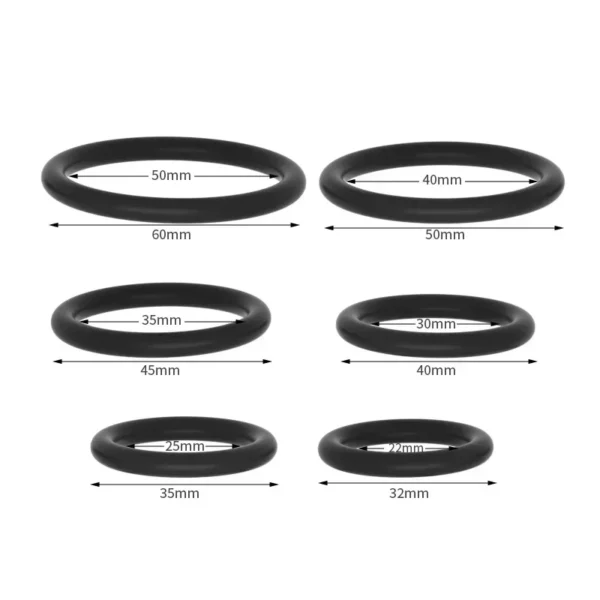 New 6pcs Silicone Penis Ring Ejaculation Delay Cock Rings Dick Erection Cockring Male Chastity Adult Sex Toys for Men - Image 6