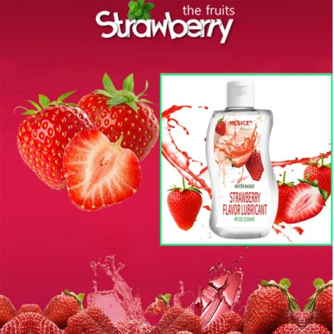 ​ 120ml Strawberry Flavor Personal Lubricant for Couple Sex Water-Based Fruit Flavor Fresh Massage Oil Vaginal Anal Penis Lube