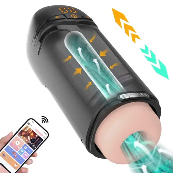 5 in 1 Male Masturbation Cup App Control Telescopic Real Oral Vagina Suction Vibrator Sucking Blowjob Machine Sex Toys For Men